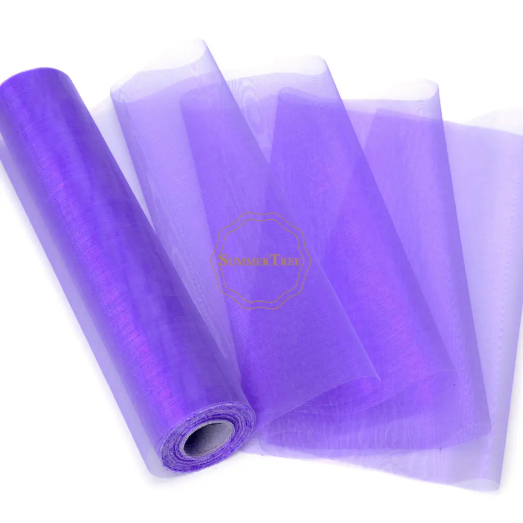 25M x 29CM Lavender Sheer Organza Roll Fabric DIY Wedding Party Chair