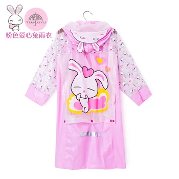 

2019 New children's cartoon raincoat with book bag position inflatable cap cornice student Bao Bao Yu Phi