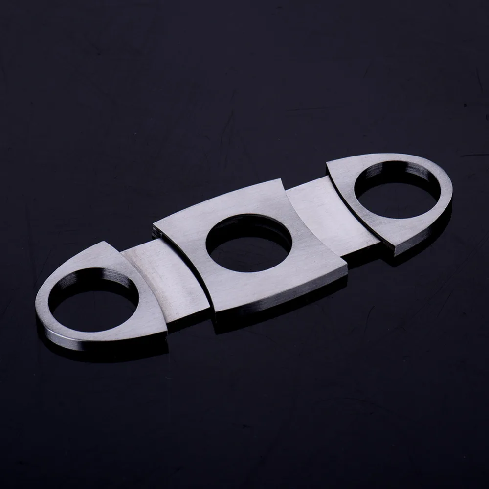 

Silver Stainless Steel Pocket Cigar Cutter Knife Double Blades Scissors Shears