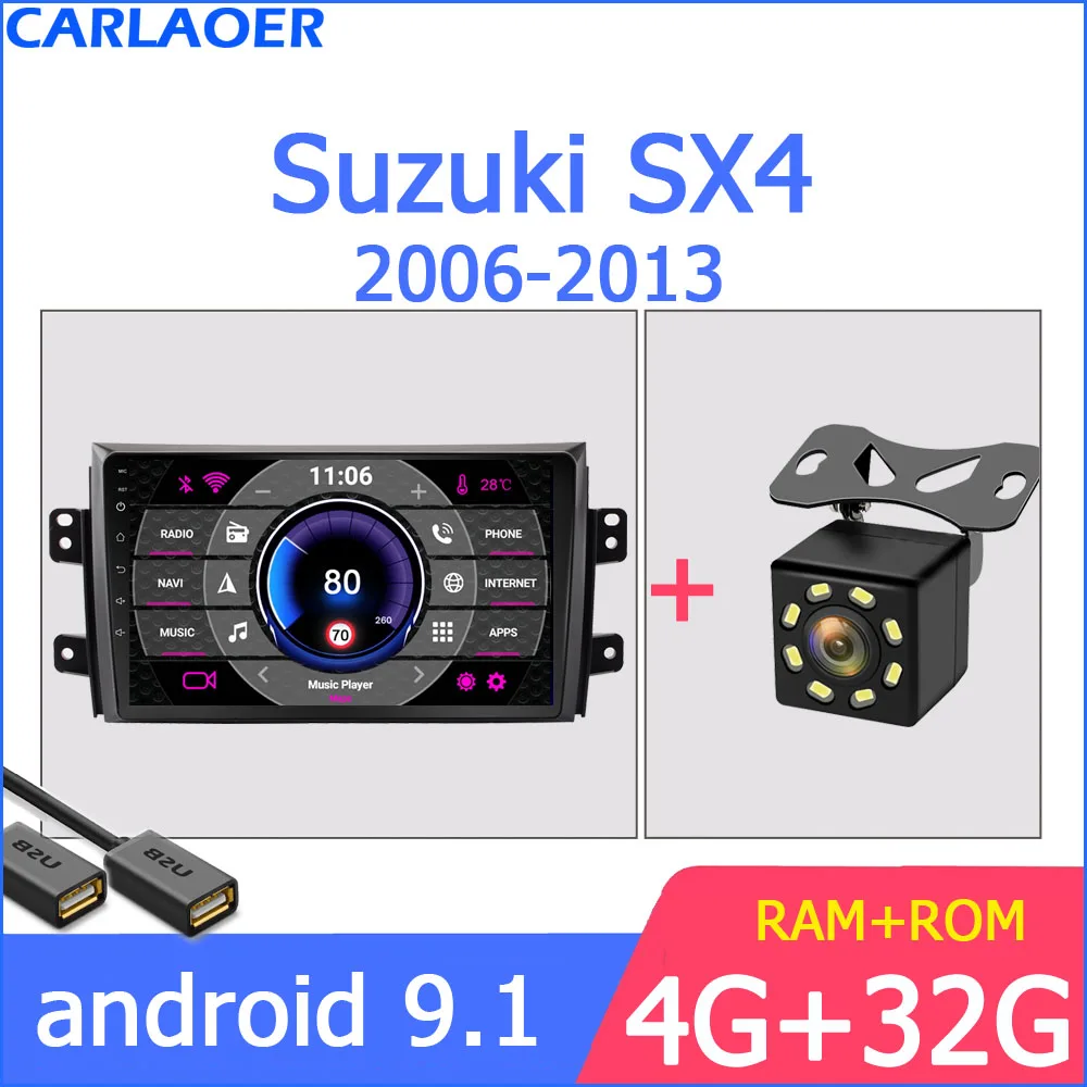 2 din Android gps для Suzuki SX4 2006 2007 2008 2009 2010 2011 2012 2Din автомобиля магнитола Регистраторы стерео WI-FI RDS автомобильный dvd плеер - Цвет: Android SX4 4G CAM