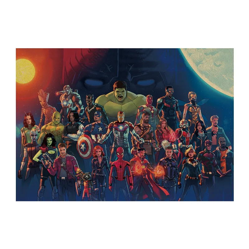 

Marvel series retro kraft paper movie poster bar dormitory decorative painting bedroom living room poster51*35.5CM