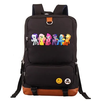 

Cartoon Cute Pony Rainbow Unicorns Boy Girl School bag Women Bagpack Teenagers Schoolbags Canvas Men Student Backpack Packsack