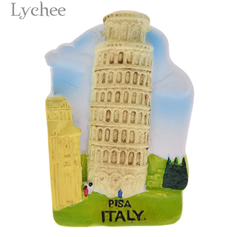 

Lychee Leaning Tower of Pisa Fridge Magnet Creative 3D Landscape Refrigerator Magnets Tourist Souvenirs Home Decoration