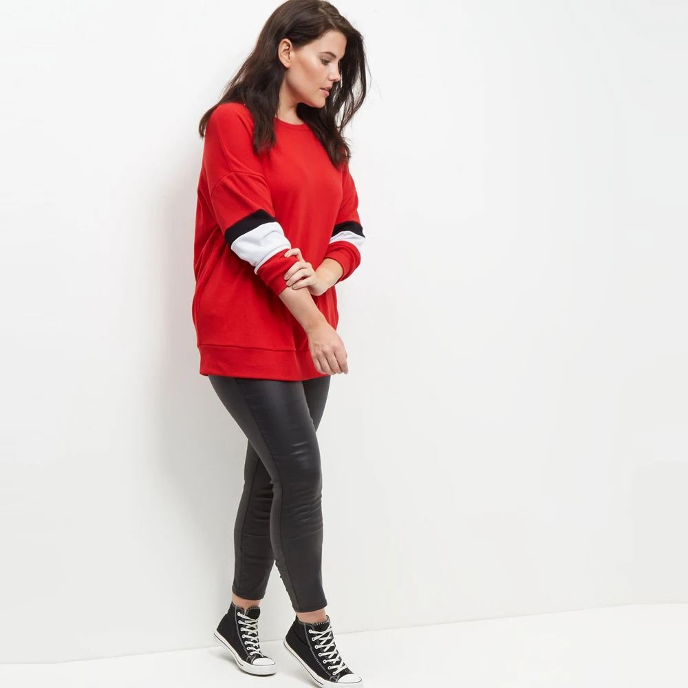 kissmilk 2017 Plus Size Hit Color Women Sweatshirts Drop-shoulder O-Neck Long Sleeve Female Pullovers Big Size Casual Lady Tops kissmilk 2017 Plus Size Hit Color Women Sweatshirts Drop-shoulder O-Neck Long Sleeve Female Pullovers Big Size Casual Lady Tops