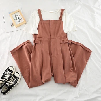 

2019 new fashion women's rompers College style loose fashion slimming wide leg pants jumpsuit