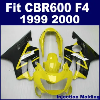 

Customize fullset Injection fairing kit for HONDA yellow black CBR600F4 1999 CBR600 F4 2000 CBR600F 99 00 fairngs body parts