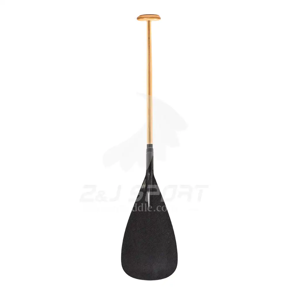 ZJ Sport Hybrid Carbon Outrigger OC Paddle with Wooden Bent Shaft