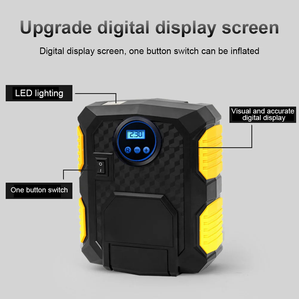 

Digital Tire Inflator Pump DC 12V Air Compressor Electric Portable Fast For Car SUV DXY88
