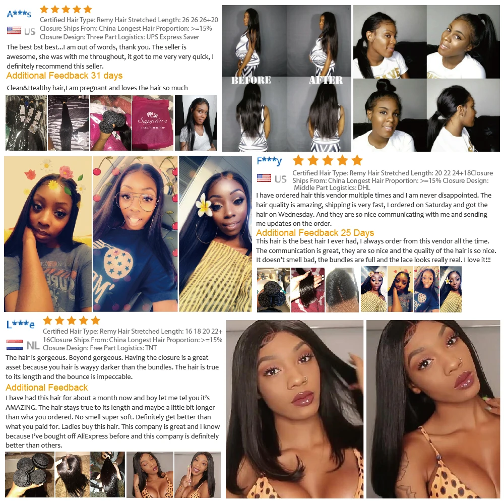 Sapphire Straight Bundles With Closure Brazilian Hair Weave Bundles With Closure Human Hair Bundles With Closure Hair Extension Sapphire Straight Bundles With Closure Brazilian Hair Weave Bundles With Closure Human Hair Bundles With Closure Hair Extension