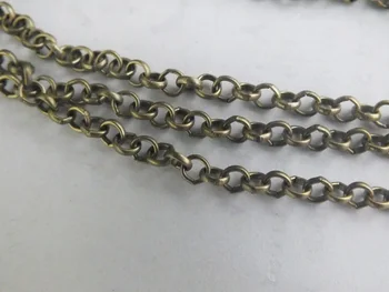 

free shipping!!!A-3851 2mm Antique Bronze O shape Chain Necklace Jewelry Making DIY
