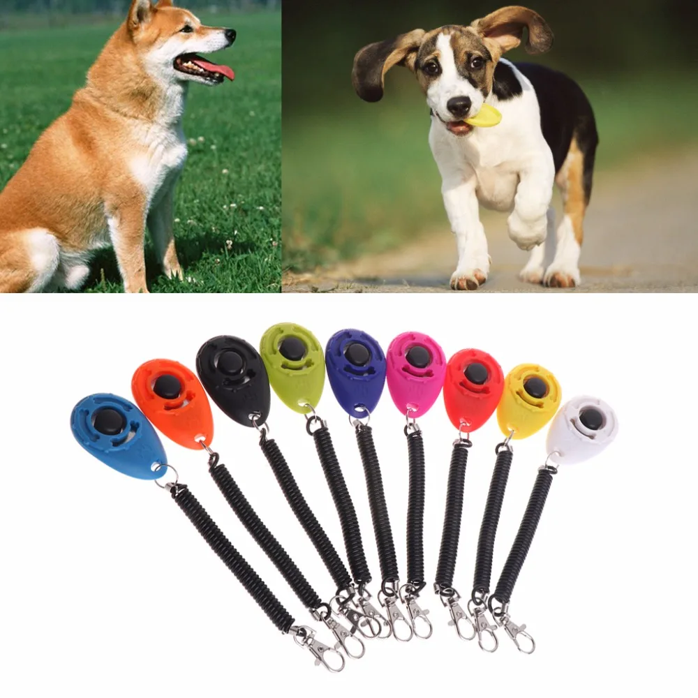 

Pets Clicker Training Obedience Aid Wrist Spring Strap Button Dogs Puppy Agility