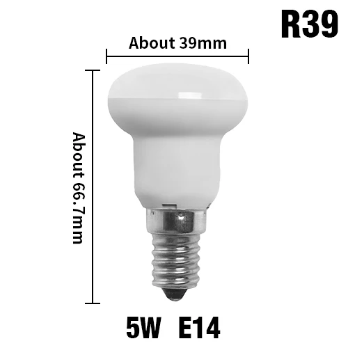 E14 E27 светодиодные лампы с регулируемой яркостью R39 R50 R63 R80 Bombillas лампа лампада светодиодные лампы-ампулы светильник 5W 7W 9W энергосберегающая дома 220V 110V - Испускаемый цвет: R39