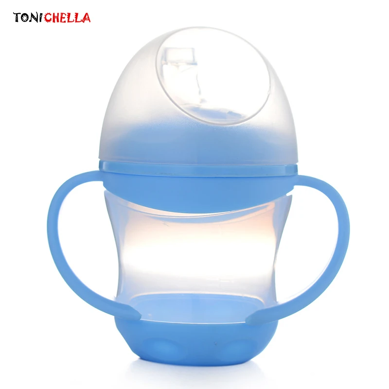 Baby Learn Drinking Bottle Silicone 160ml Infant Water Milk Juice Min Cup Children Sippy Training Cups With Two Handles T2514 | Мать и