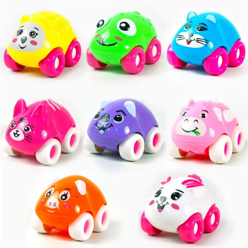 New Product Cartoon 6pcs Magnetic Cute Animal Car Toys Connected Head To Tail Like A Train Baby Kids Toy