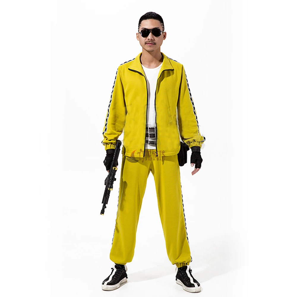  Athemis PUBG Battlegrounds Cosplay Costume Coat Yellow Sportswear Suits Jacket High Quality Full si