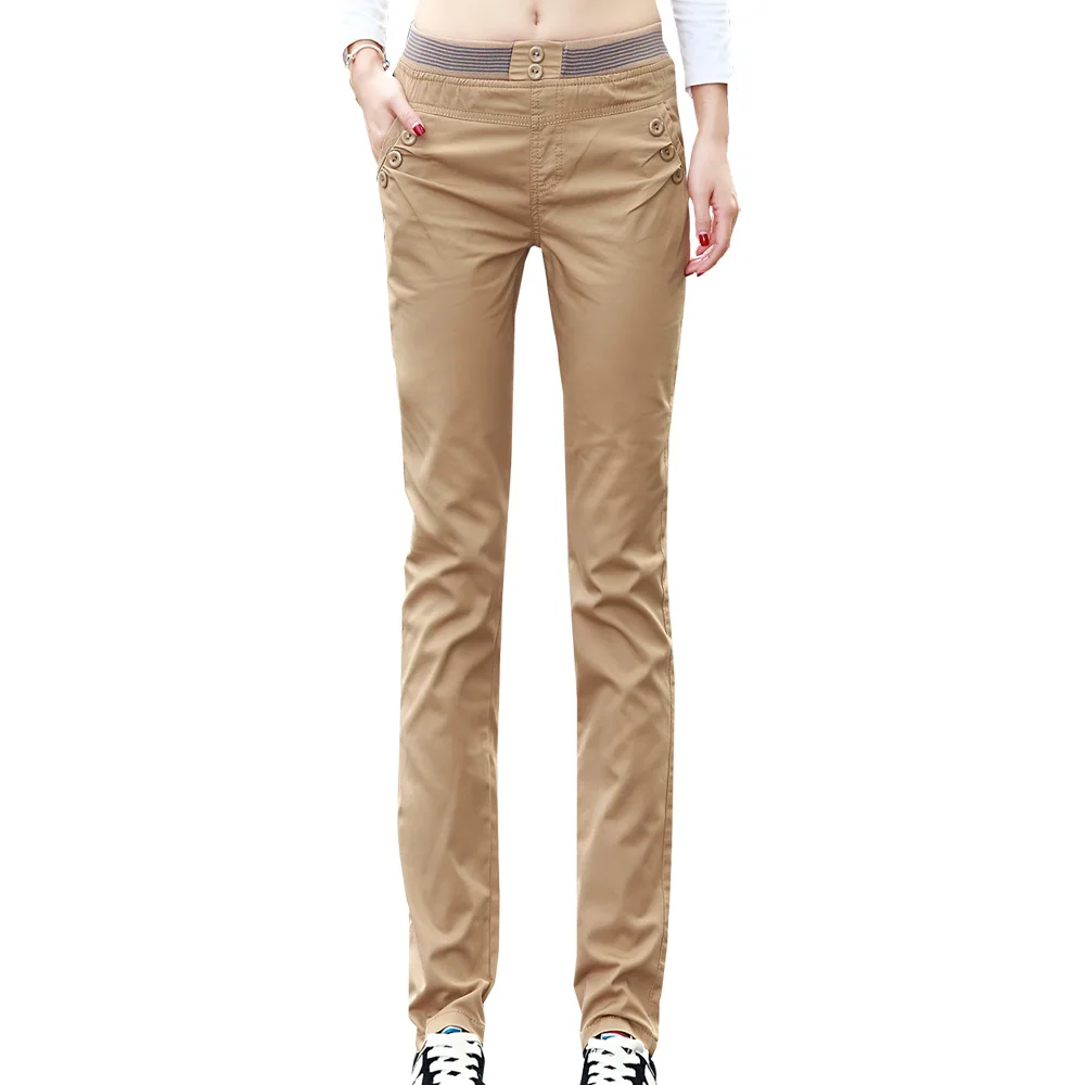 

2017 Spring Autumn Womens Casual Elegant Elastic Waist Pants Female Long Solid Color Straight Pants Plus Size Trousers 5XL
