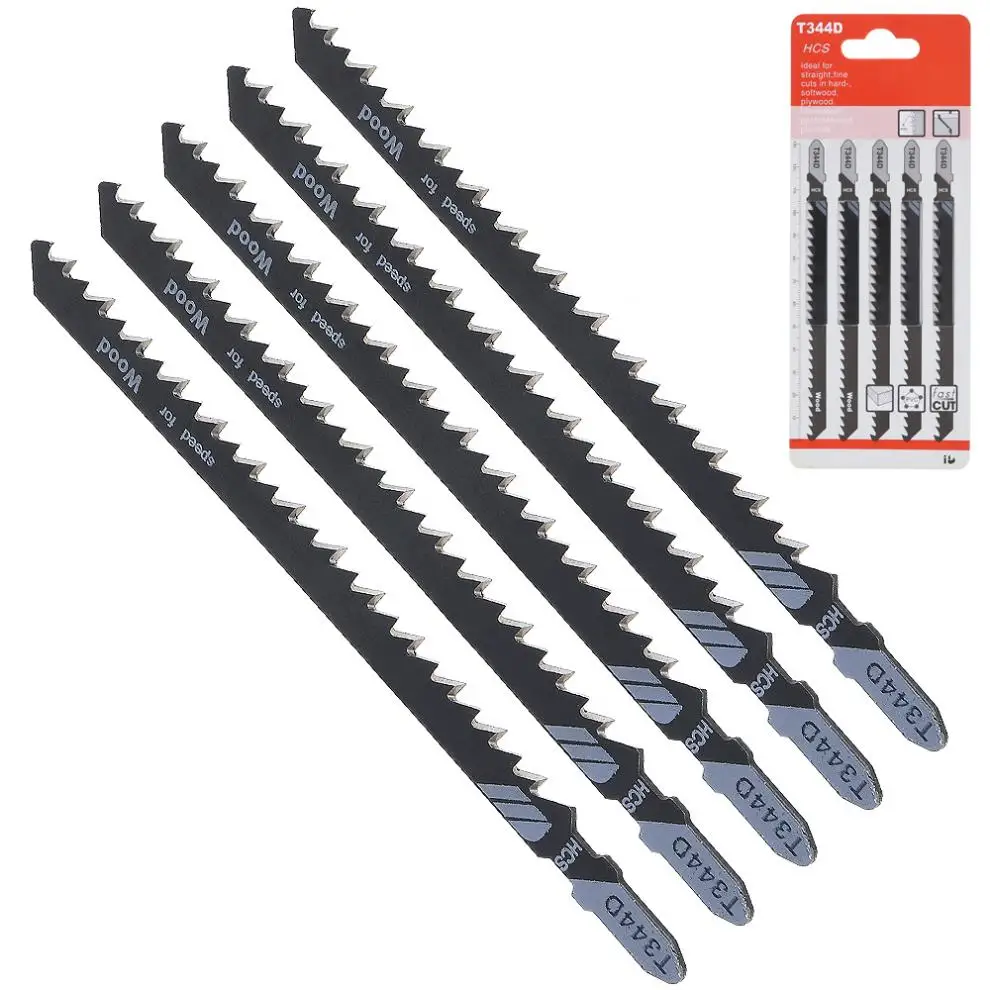 5pcs/set T344D 130mm High carbon Steel Reciprocating Jig Saw Fast