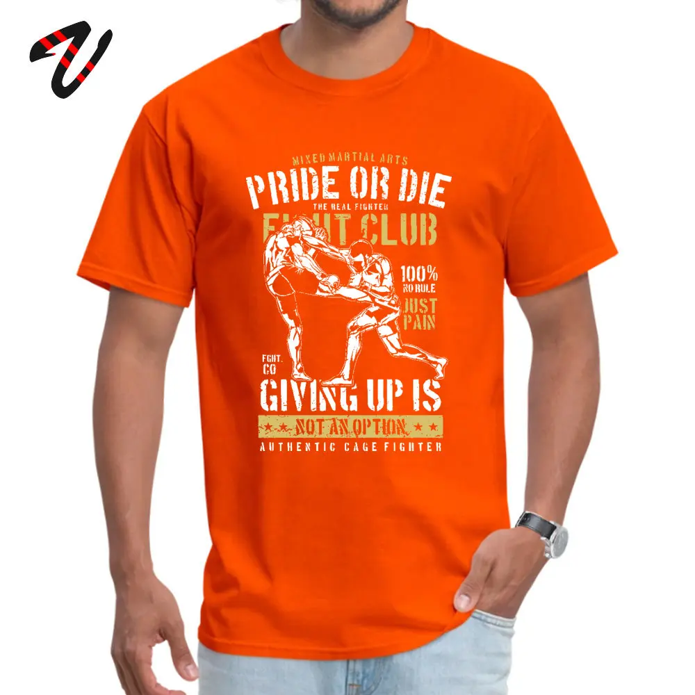 Funny fightclubY O Neck Top T-shirts Summer Tops & Tees Short Sleeve for Men Fitted 100% Cotton Customized T-Shirt fight-club190627Y orange