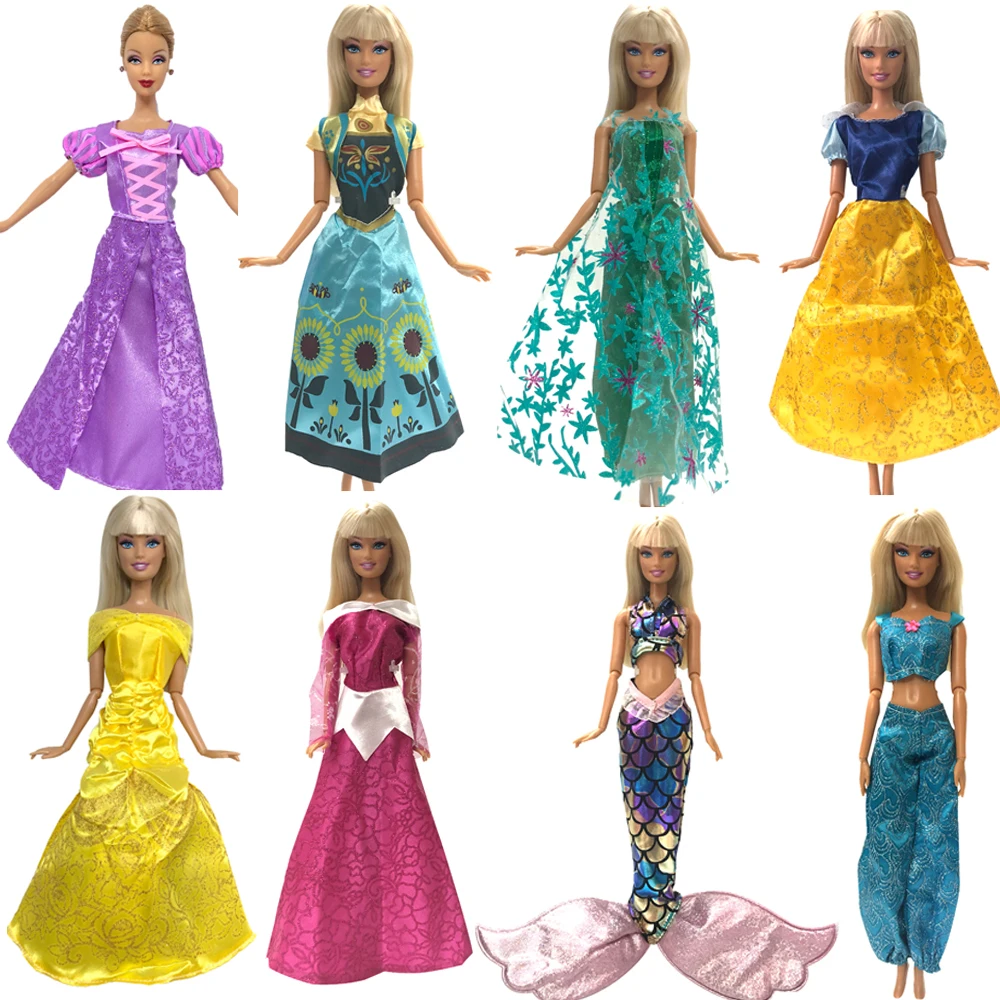 NK One Set robe de poupée similaire conte de fée princesse blanche neige cendrillon Anna robe de mariée pour Barbie poupée accessoires jouets JJ