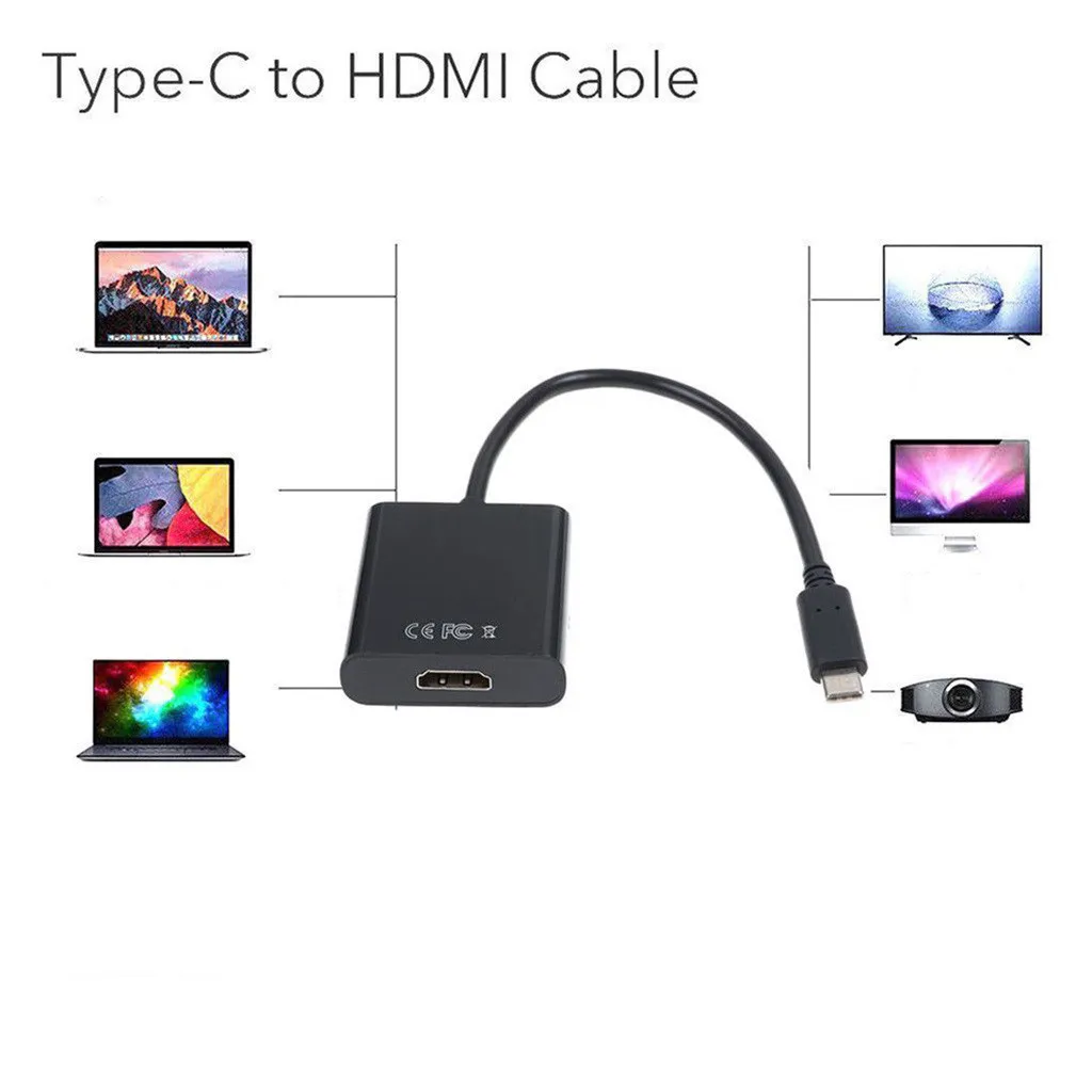 

USPS Type C To HDTV Adapter Male To Female Converter Cable Adapter 1080P To Monitor 2019 NEW