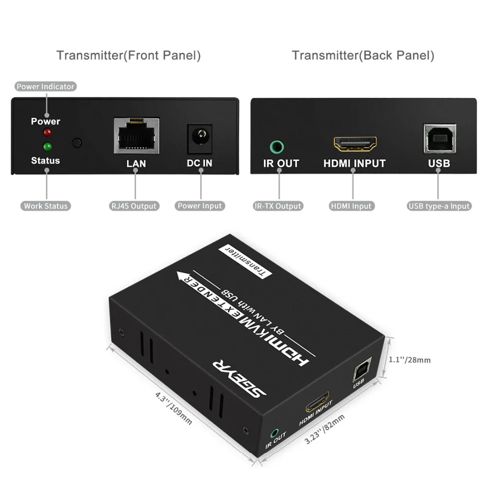 STEYR HDMI KVM Network Extender Over Single Ethernet Cable 1080P Supported HDCP,keyboard and mouse(1080p 395ft.USB + IR + HDMI) STEYR HDMI KVM Network Extender Over Single Ethernet Cable 1080P Supported HDCP,keyboard and mouse(1080p 395ft.USB + IR + HDMI)