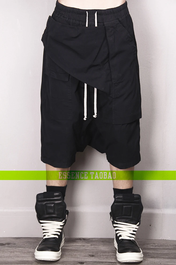 27-45 Новые мужские модные волосы стилист штукатурка большой карман свободный и удобный промежность шорты пять плюс размер одежда