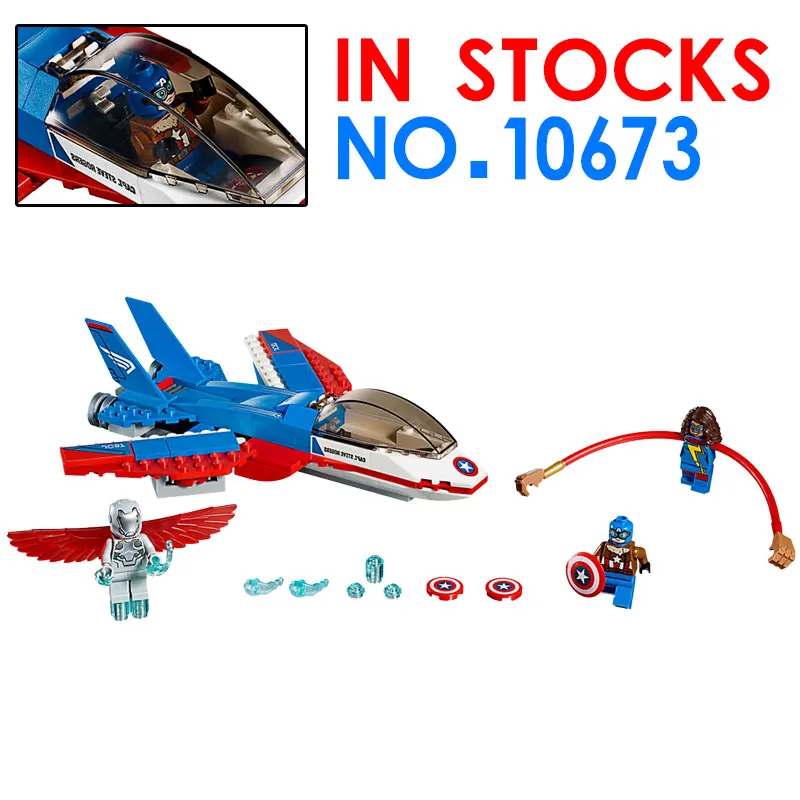Legoings Marvel Super Heroes Captain America Jet Pursuit Iron Man Avengers Block 178pcs Toys For Kid With Legoings Technic 76076