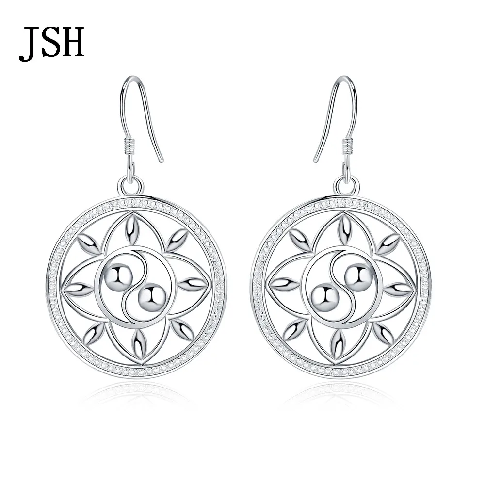 

Promotion beautiful Bohemia cute lady women silver color earrings hot high quality fashion jewelry charms wedding ,LE053