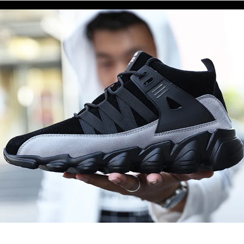 

2018 Spring Autumn Men's Casual Shoes White Black Color Triple S Thick Soles Breathable Platform Light Sneakers Men