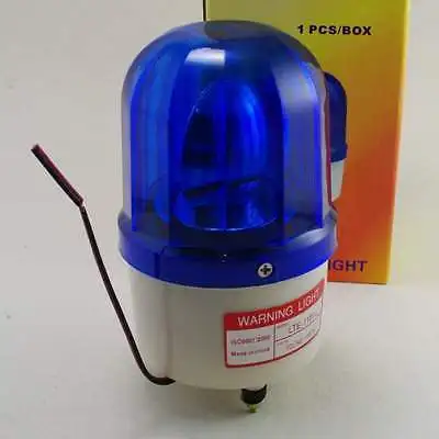 1PCS 12VDC Blue Rotating Beacon Warning Light Lamp With Speaker Spiral Fixed