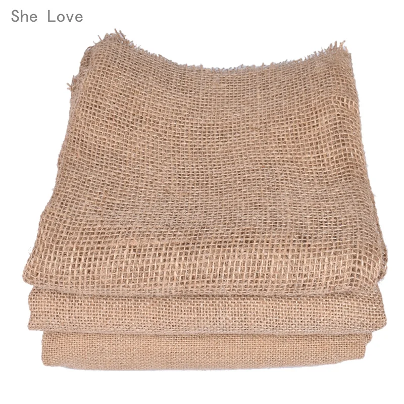 She Love 50x160 см Натуральная Джутовая Ткань для сумок одежды DIY материал аксессуары