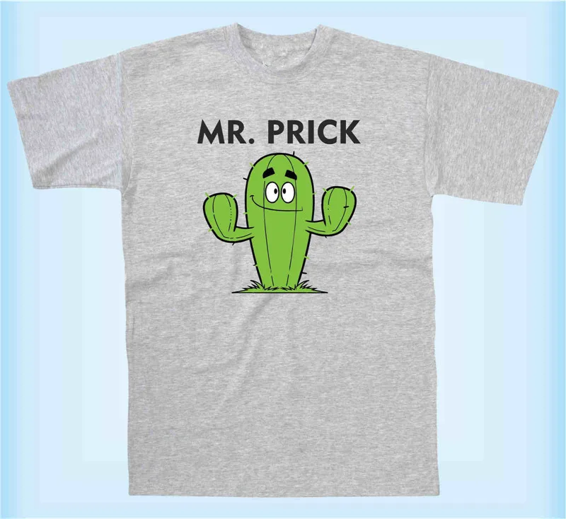 

T Shirt 2018 Newest Men'S Mr Prick Cactus Mr Men Inspired O-Neck Short Design T Shirts