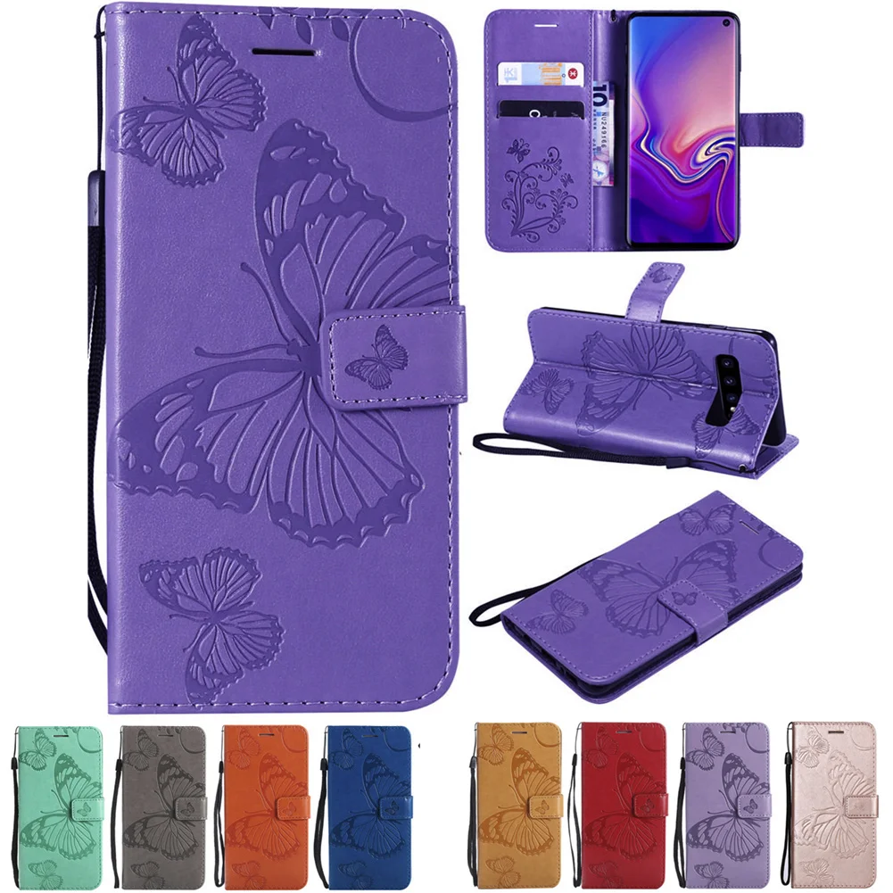 Кожаный флип кошелек книжная полка для samsung Galaxy S10 5G S10E S9 S8 S7 S6 Edge Plus Note 9 8 слотов