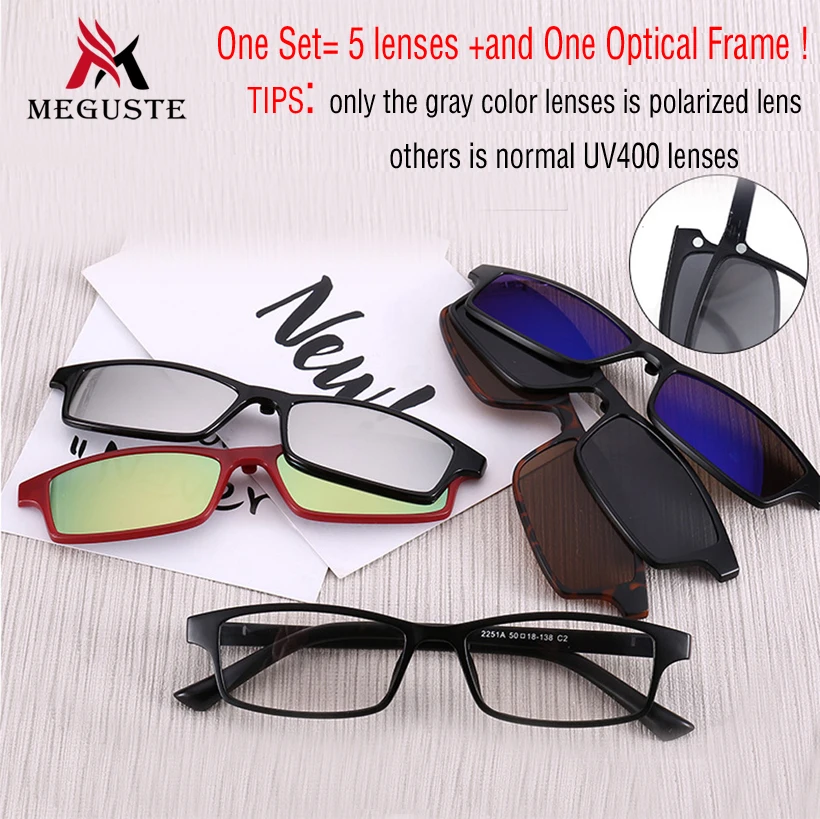 Meguste New Sunglasses Clip Mirrored Clip on Sunglasses