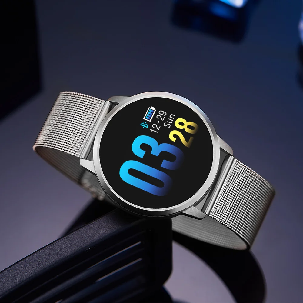 RUNDOING Q8 Смарт часы OLED цветной экран Smartwatch Мужская мода фитнес трекер сердечного ритма