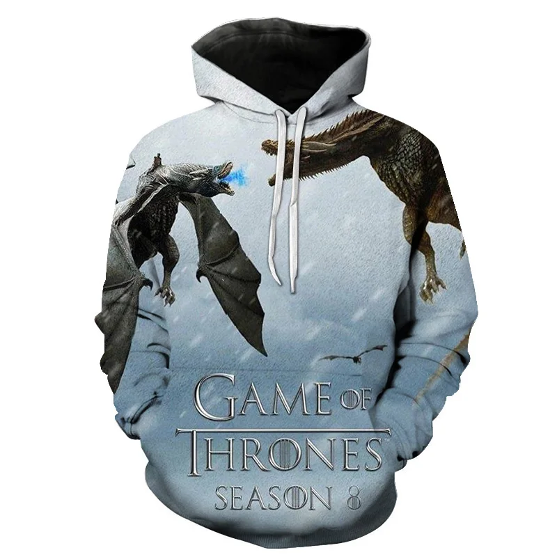 New Movie Game of thrones Hoodie Men Women All characters Cosplay 3d Sweatshirts Hoodies Casual Men Streetwear Pullover 6XL