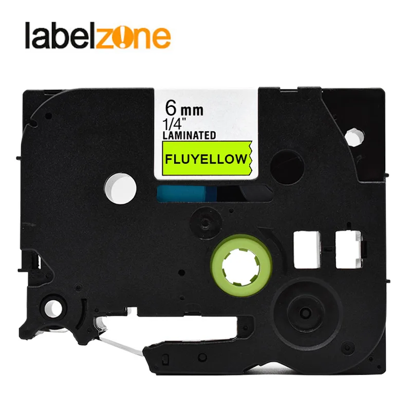 

6mm Black on Fluyellow tzeC11 Compatible Brother p-touch printers tze-C11 tzC11 tz-C11 tz tze C11 label tape ribbon for ptouch