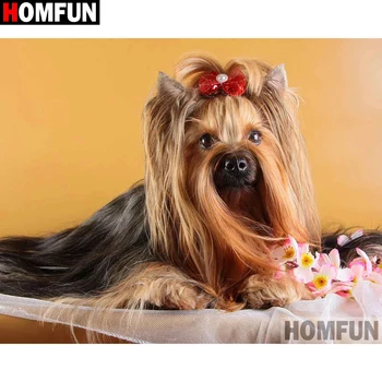 

HOMFUN Full Diamond "Animal dog" DIY 5D Diamond Painting Cross Stitch Home Decor Picture Of Rhinestone Handmade A26167