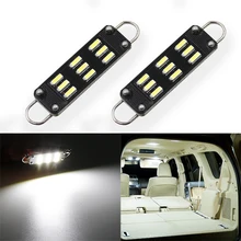 Led rígido loop festão dome luz mapa do carro luz da placa de licença branco 44mm festão lâmpada led 4014 9smd 561 562 567 564