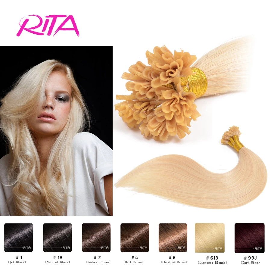 

0.5g/strand Nail U Tip Pre-Bonded Keratin Glue Human Natural Hair Extensions ON Capsules 100g 18inch--24inch Real Human Hair