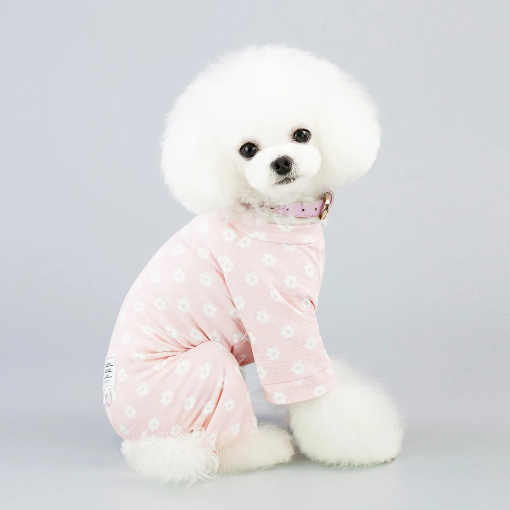 

Spring Dog Pajamas Pet Dog Clothes for Small Pets Jumpsuit Romper Costumes Flowers Cute Coats for Puppy Cats Dog Supplier 40