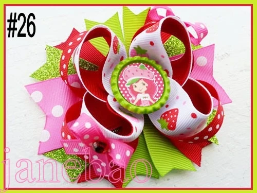 

free shipping 50pcs 4.5" Inspired Boutique Layered Hair Bow birthday hair bows girl hair clips -A