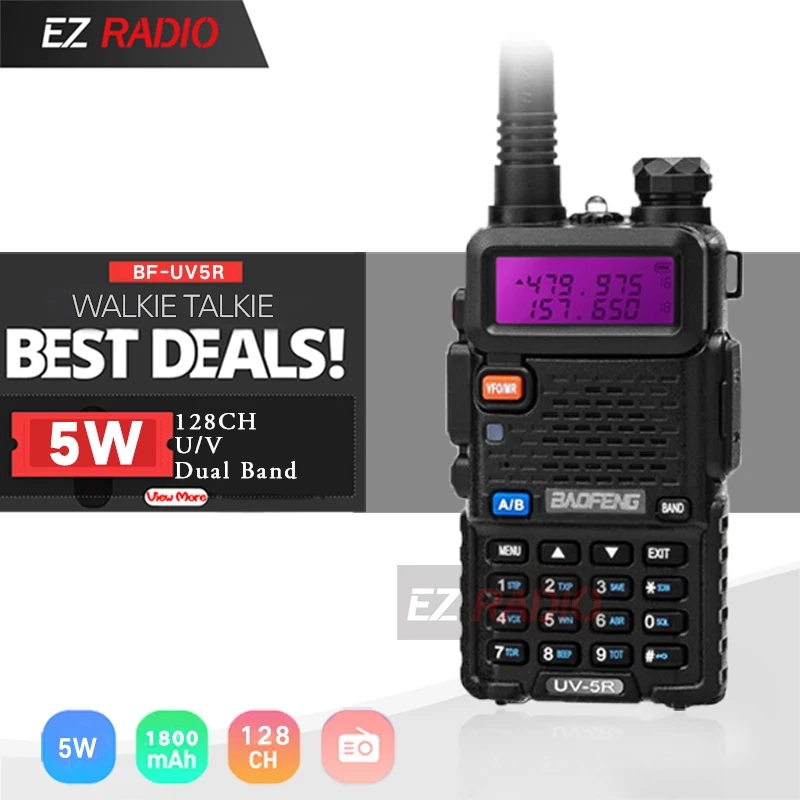 Baofeng UV-5R рация двойной дисплей двухдиапазонный Baofeng UV5R портативный 5 Вт UHF VHF двухстороннее радио Pofung UV 5R