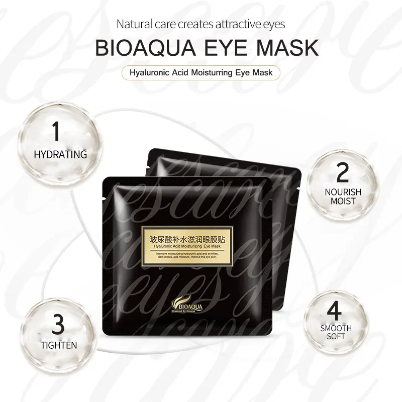 BIOAQUA, коллагеновая маска для глаз с гиалуроновой кислотой, увлажняющие накладки на глаза, накладки на глаза, черные темные круги, удаляющие золотые маски для ухода за кожей