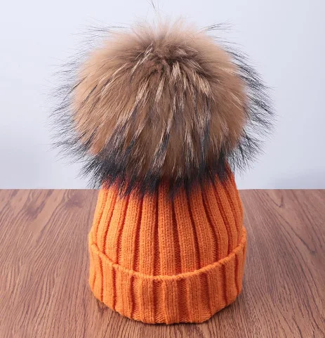 Pompoms Fur Knitted Winter Hats For Women Pom Poms Skullies Beanies Thick Winter Hats Fluffy Ball Female Beanies Caps Warm Hat