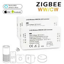 

ZIGBEE bridge Led Controller ww/cw dimmer strip Controller DC12/24V APP control comptible with amazon echo plus hue zll standard