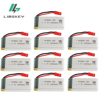 

10Pcs 1800mAh 3.7v lipo Battery for KY601S SYMA X5 X5S X5C X5SC X5SH X5SW X5UW X5UC M18 H5P H11D H11C T64 T04 T05 F28 F29 T56