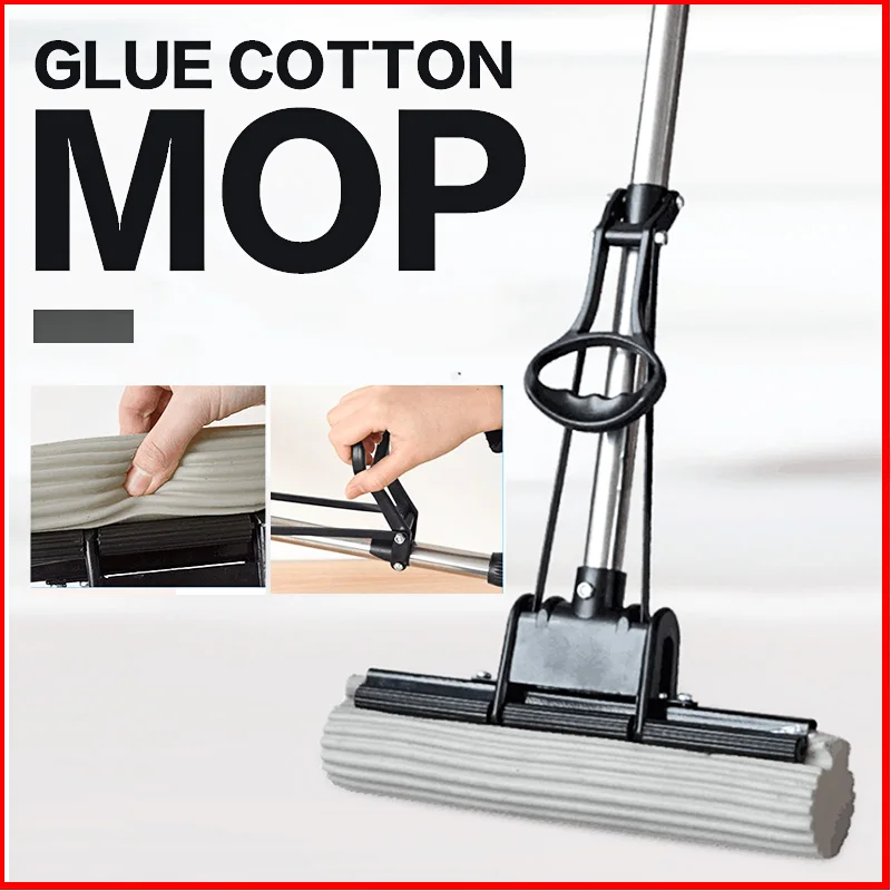 Günstig Kleber Baumwolle Mopp Schwamm Mopp Twist Die Wasser Mop Mikrofaser Düse Flache Gedreht Spray Selbst quetschen ohne hand waschen