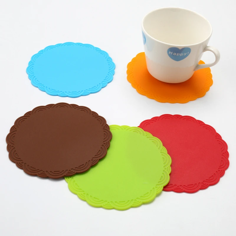 10.5cm Silicone Cup Mat Round Flower Lace Coaster Cup Holder Drink