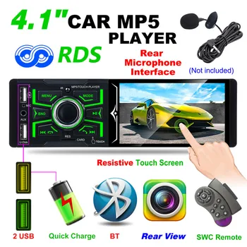 

4.1" MP5 Car Multimedia player Touch screen RDS Radio/Bluetooth AM FM Radio support Subwoofer Micophone